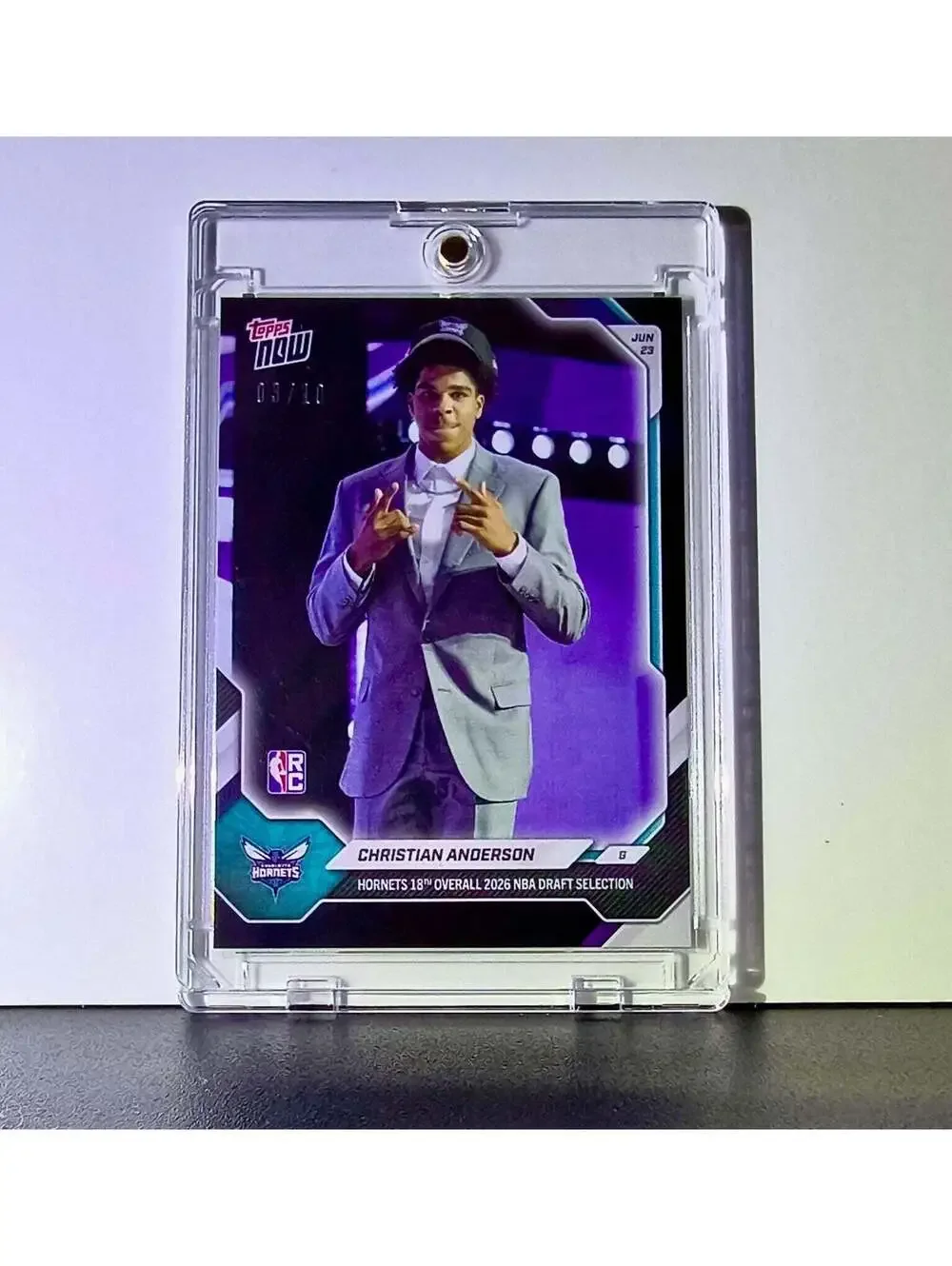 Christian Anderson Jr. Rookie 2026-27 Topps NBA Draft Black Foil 03/10 Hornets
